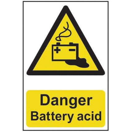 DANGER BATTERY ACID - PVC (200X300MM)