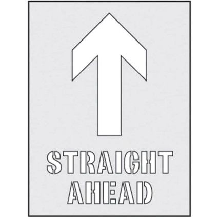 STRAIGHT AHEAD (WITH ARROW UP)STENCIL - 190 X 300MM