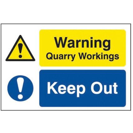 QUARRY SIGN: WARNING QUARRY WORKINGS / KEEP OUT - DIB (600X400MM)