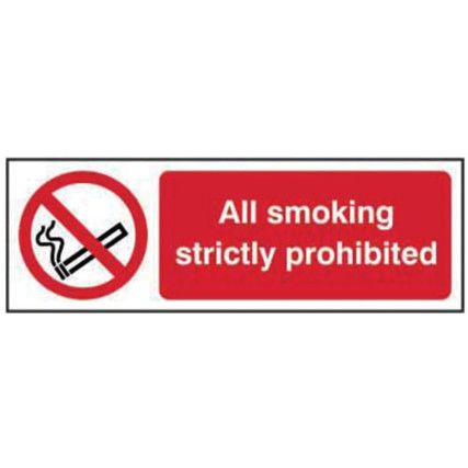 ALL SMOKING STRICTLY PROHIBITED -RPVC (600 X 200MM)