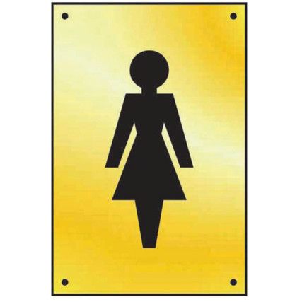 LADIES GRAPHIC DOOR PLATE -PB(100 X 150MM)