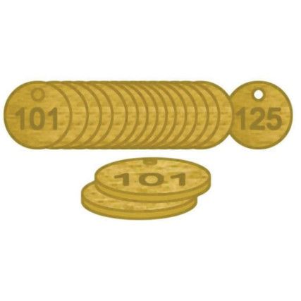 27MM DIA. BRASS FILLED TAGS (76TO100)