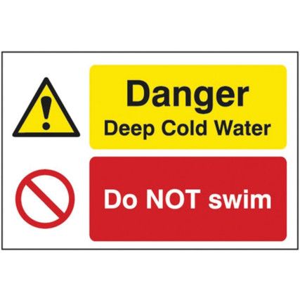 QUARRY SIGN: DANGER DEEP COLDWATER/DO NOT SWIM-DIB(600X400MM)