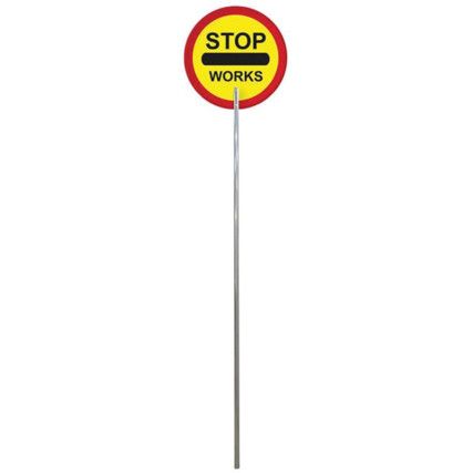 STOP WORKS LOLLIPOP SIGN