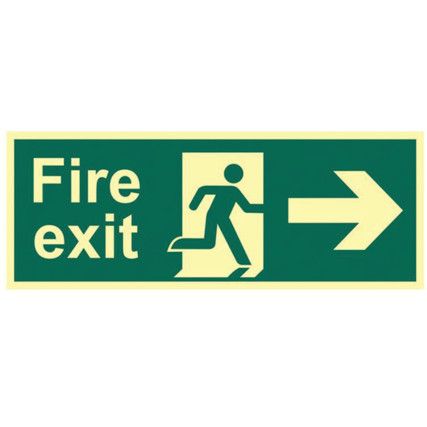 FIRE EXIT (MAN ARROW RIGHT) -PHS(400 X 150MM)