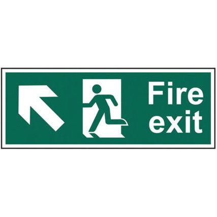 FIRE EXIT (MAN ARROW UP/LEFT)-SAV (400 X 150MM)