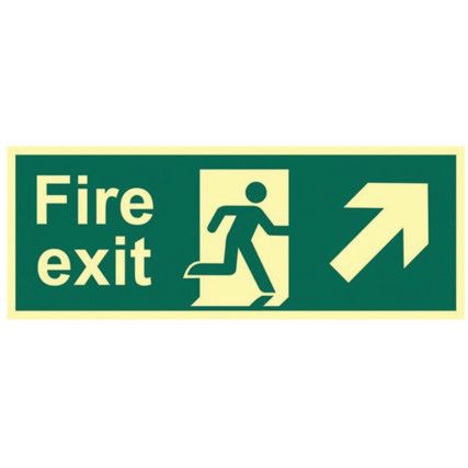 FIRE EXIT (MAN ARROW UP/RIGHT)-PHS (400 X 150MM)