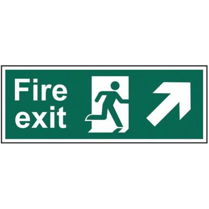 FIRE EXIT (MAN ARROW UP/RIGHT)-RPVC (400 X 150MM)