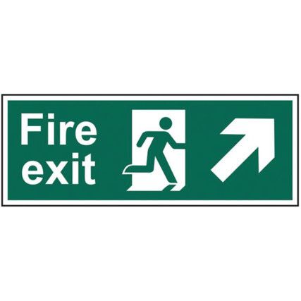 FIRE EXIT (MAN ARROW UP/RIGHT)-SAV (400 X 150MM)