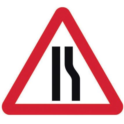 ROAD NARROWS OFFSIDE - CLASSICROLL UP TRAFFIC SIGN (600MM TRI)