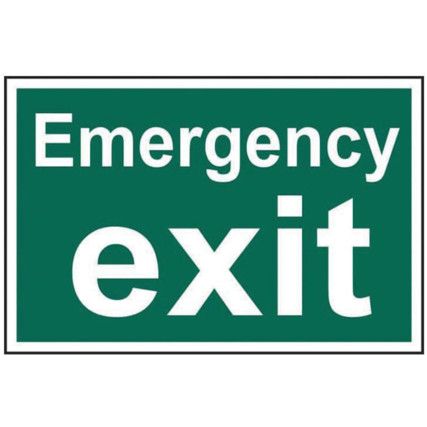 EMERGENCY EXIT (TEXT ONLY) -PVC(300 X 200MM)