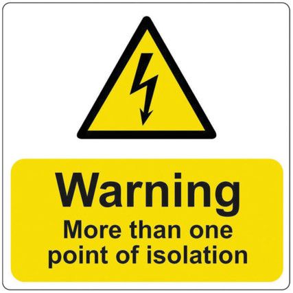 WARNING MORE THAN ONE POINT OF ISOLATION - PK-5 PVC (75X75MM)