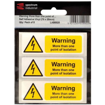 WARNING MORE THAN ONE POINT OF ISOLATION-PK-25 SAV (75X25MM)