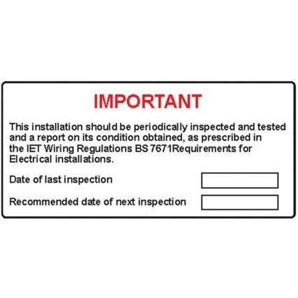 IMPORTANT PERIODIC INSPECTION -PK-25 SAV (75 X 75MM)