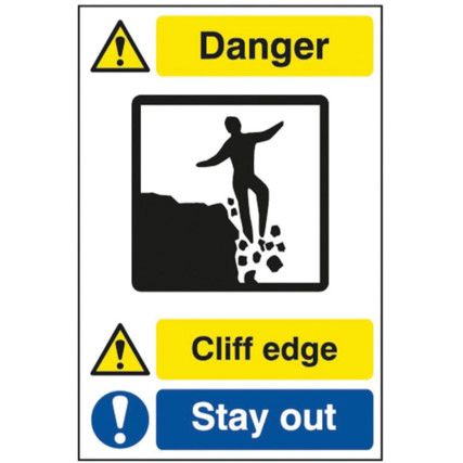 QUARRY SIGN: CLIFF EDGE /STAYAWAY - FMX (400 X 600MM)