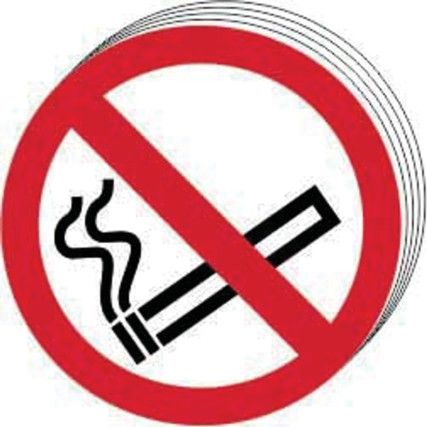 NO SMOKING SYMBOLS DOUBLE SIDED -D/S SAV (PK-24) (85MM DIA.)