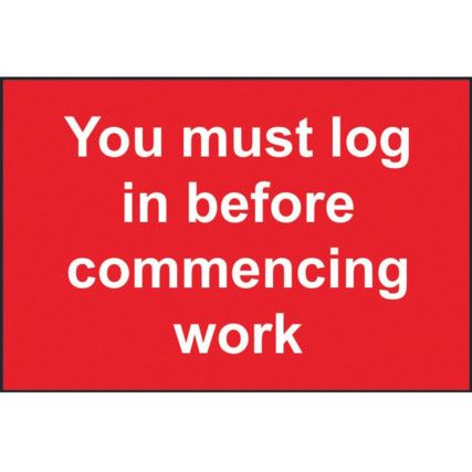 YOU MUST LOG IN BEFORE COMMENCING WORK - RPVC (300 X 200MM)