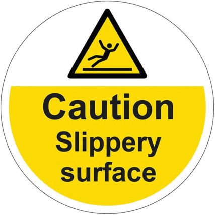 400MM DIA. CAUTION SLIPPERYSURFACE FLOOR GRAPHIC