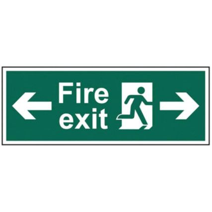 FIRE EXIT RUNNING MAN ARROWS LEFT & RIGHT -FMX D/SIDED(450X150MM)