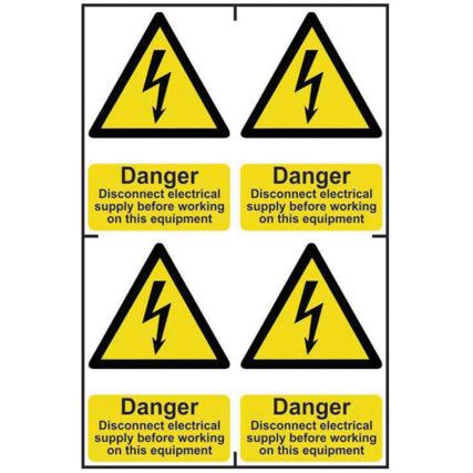 DANGERDISCONNECT ELECSUPPLY BEFORE WORKING ON EQUIP-PVC(200X300MM)