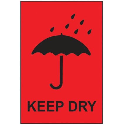 KEEP DRY - PAPER PACKAGING LABELS(100 X 150MM ROLL OF 1000)