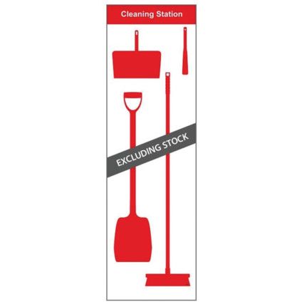 SHADOWBOARD - CLEANING STATION STYLE A (RED) WITH HOOKS - NO STOCK