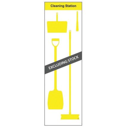 SHADOWBOARD - CLEANING STATION STYLE A (YELLOW) W HOOKS - NO STOCK