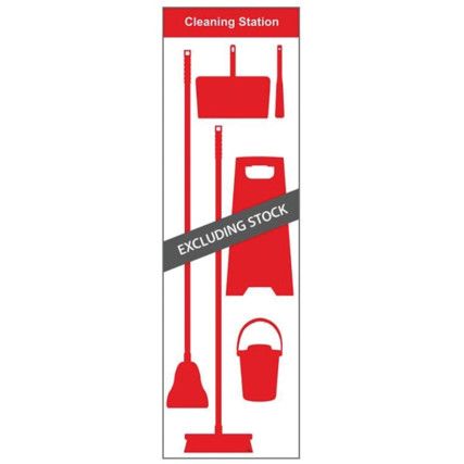 SHADOWBOARD - CLEANING STATION STYLE B (RED) WITH HOOKS - NO STOCK