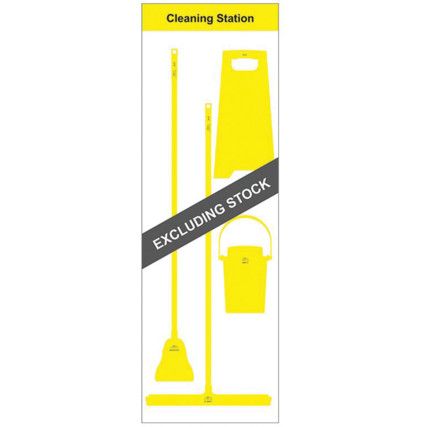 SHADOWBOARD - CLEANING STATION STYLE C (YELLOW) W HOOKS - NO STOCK