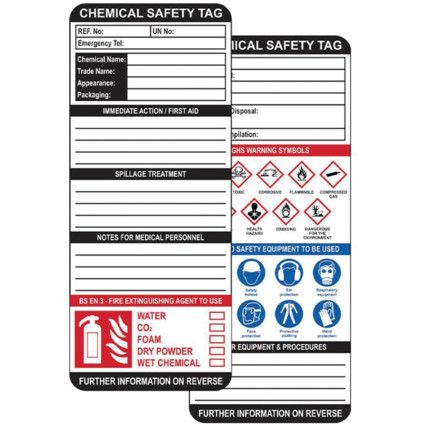 CHEMICAL SAFETY TAG INSERT