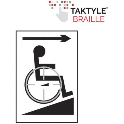 DISABLED RAMP ARROW RIGHT -TAKTYLE (150 X 225MM)