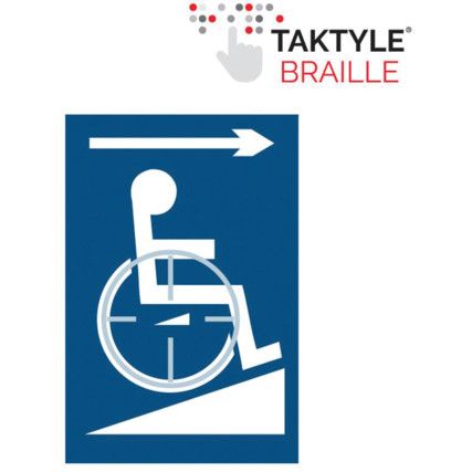 DISABLED RAMP ARROW RIGHT -TAKTYLE (150 X 225MM)