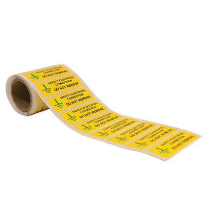 SAFETY ELECTRICAL CONNECTION DO NOT REMOVE - 250 ROLL SAV(75X25MM)