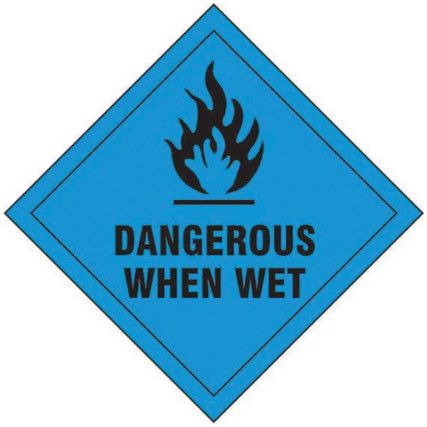 DANGEROUS WHEN WET - SAV DIAMOND(100 X 100MM)