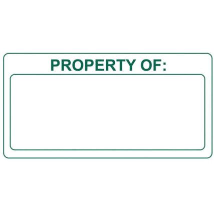 PROPERTY OF - SELF LAMINATINGLABELS Ã‚Â (50 X 25MM ROLL OF 250)