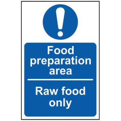 FOOD PREPARATION AREA RAW FOODONLY - RPVC (100 X 150MM)