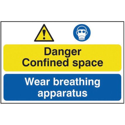 DANGER CONFINED SPACE / WEAR BREATHING APPARATUS - PVC (600X400MM)