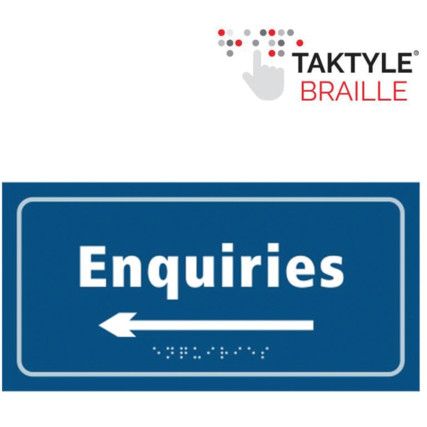 ENQUIRIES ARROW LEFT -TAKTYLE(300 X 150MM)