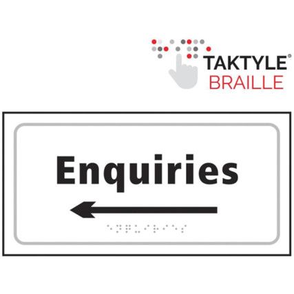 ENQUIRIES ARROW LEFT -TAKTYLE(300 X 150MM)