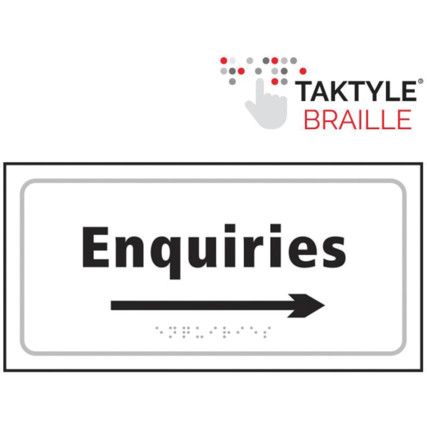 ENQUIRIES ARROW RIGHT -TAKTYLE(300 X 150MM)