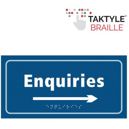 ENQUIRIES ARROW RIGHT -TAKTYLE(300 X 150MM)