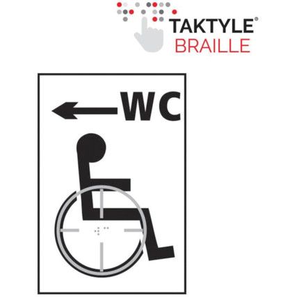 DISABLED WC ARROW LEFT -TAKTYLE(150 X 225MM)