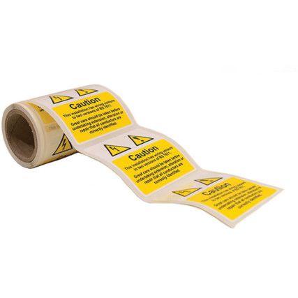 CAUTION MIXED CABLE NOTICE -100ROLL SAV (75 X 75MM)