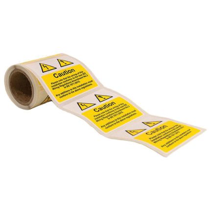 HARMONISED CABLE NOTICE - 100ROLL SAV (75 X 75MM)