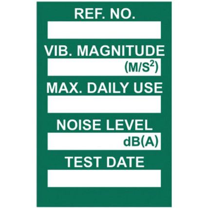 VIBRATION CONTROL MINI TAG INSERT- GREEN (PK-20)