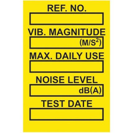 VIBRATION CONTROL MINI TAG INSERT- YELLOW (PK-20)