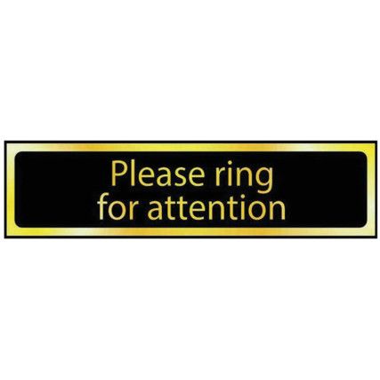 PLEASE RING BELL FOR ATTENTION -POL (200 X 50MM)