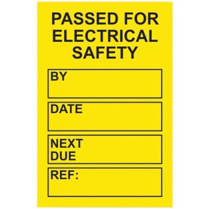 PAT TESTING MINI TAG INSERT -YELLOW (PK-20)