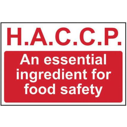 H.A.C.C.P AN ESSENTIAL INGREDIENT FOR FOOD SAFETY-PVC(300X200MM)