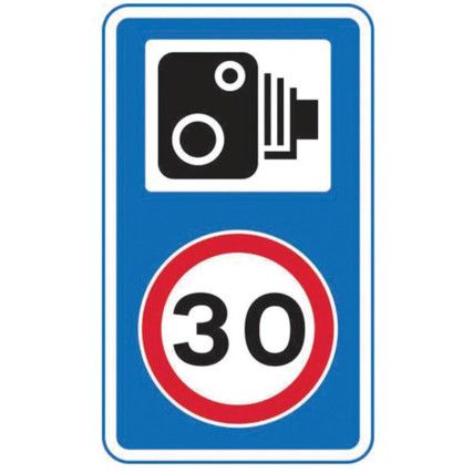 420X720MM DIB '30MPH SPEED LIMIT- CAM SYMBOL' ROSIGN (W/O CHANNEL)